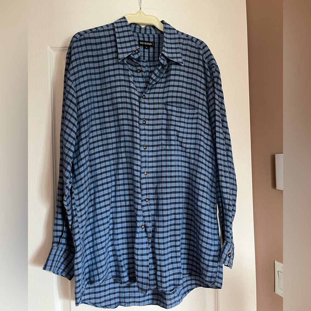 Classic Blue Plaid Men's Shirt
